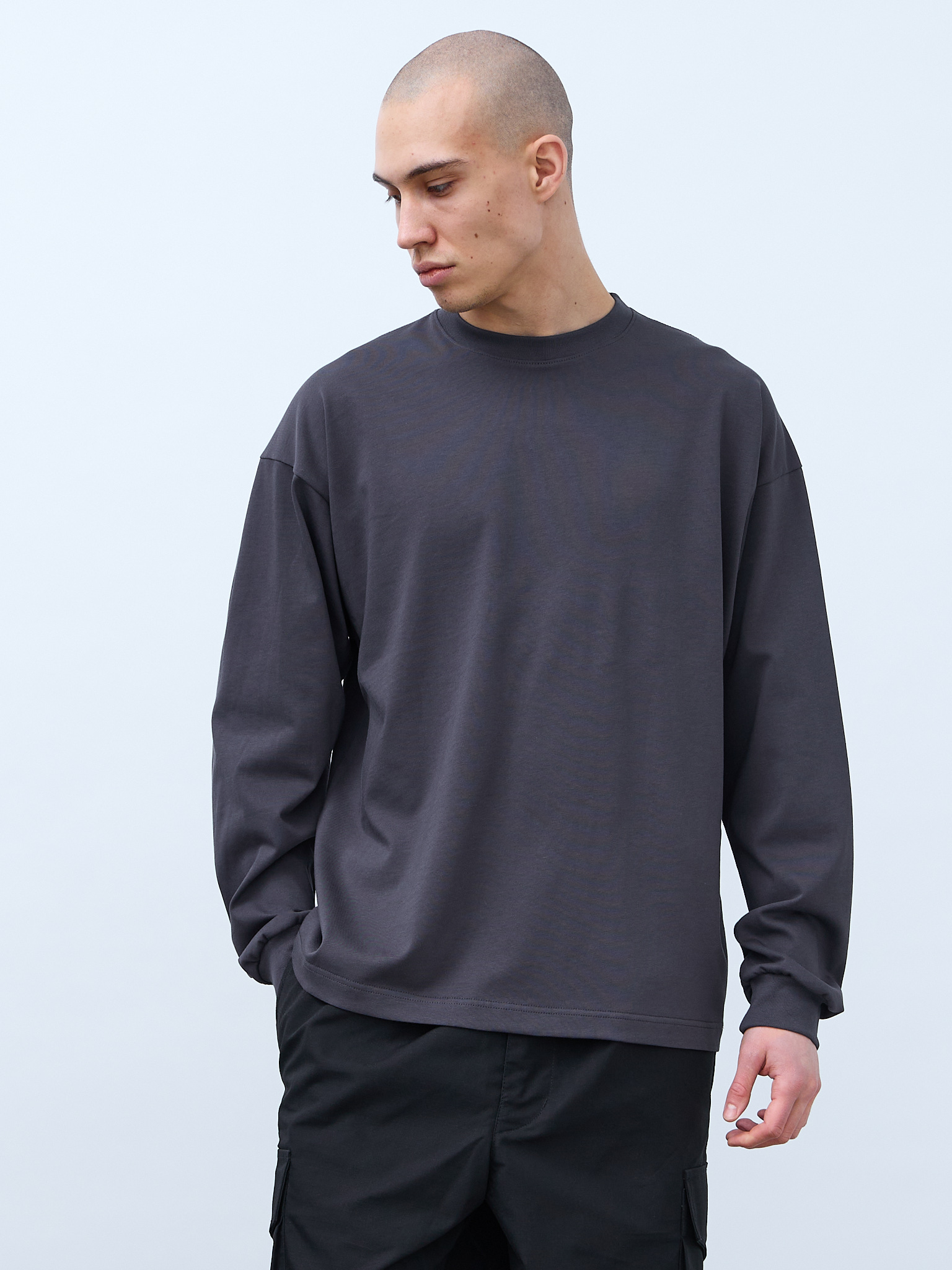 Лонгслив оверсайз (графит) 230 г