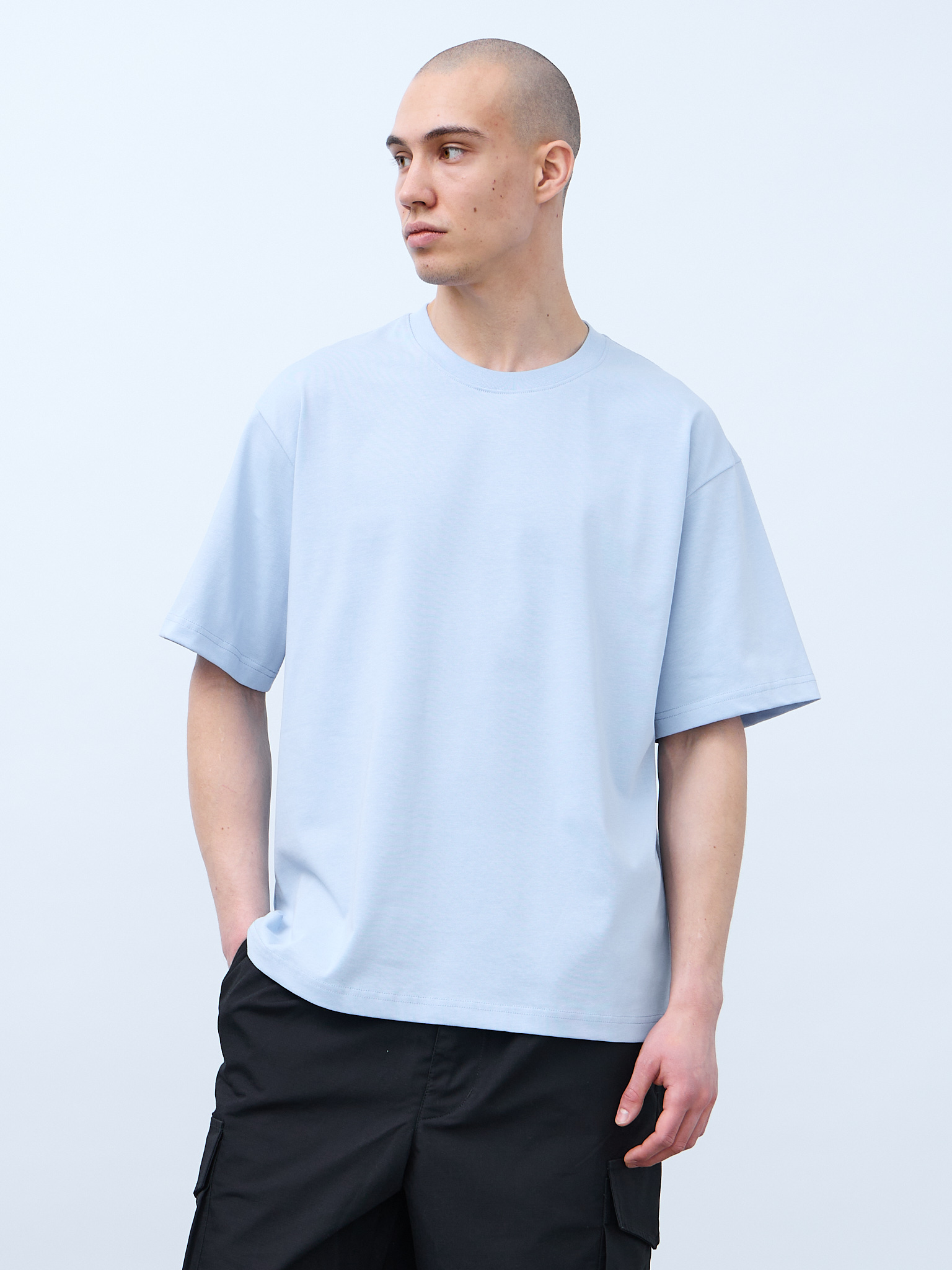 Футболка оверсайз (голубой) 230 г