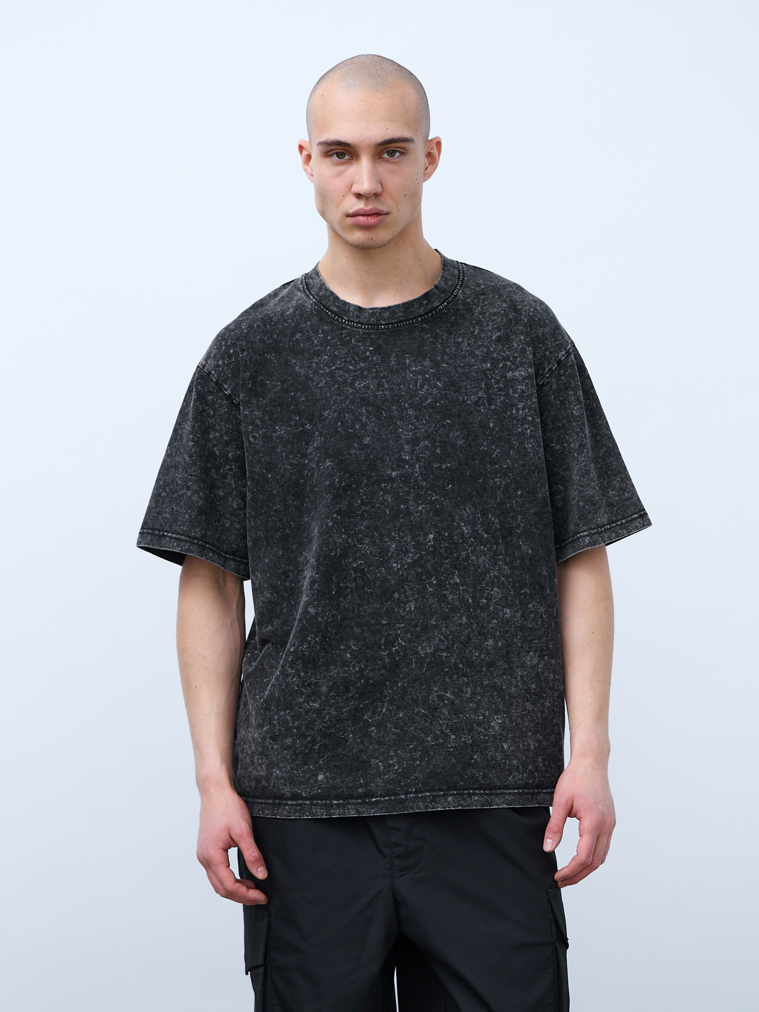 Футболка (черный) Garment dyed 230 г