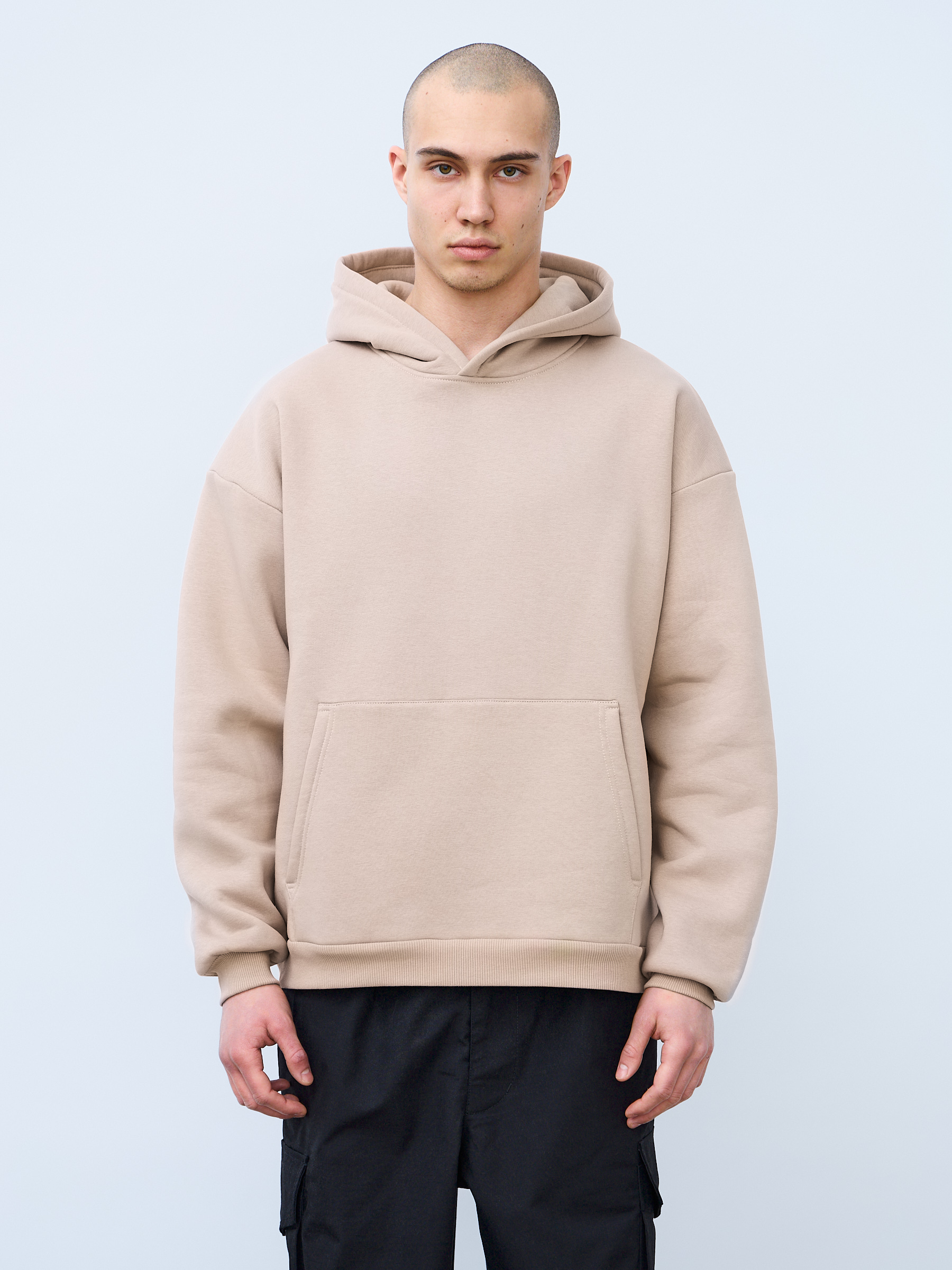 Худи оверсайз с начёсом (бежевый)