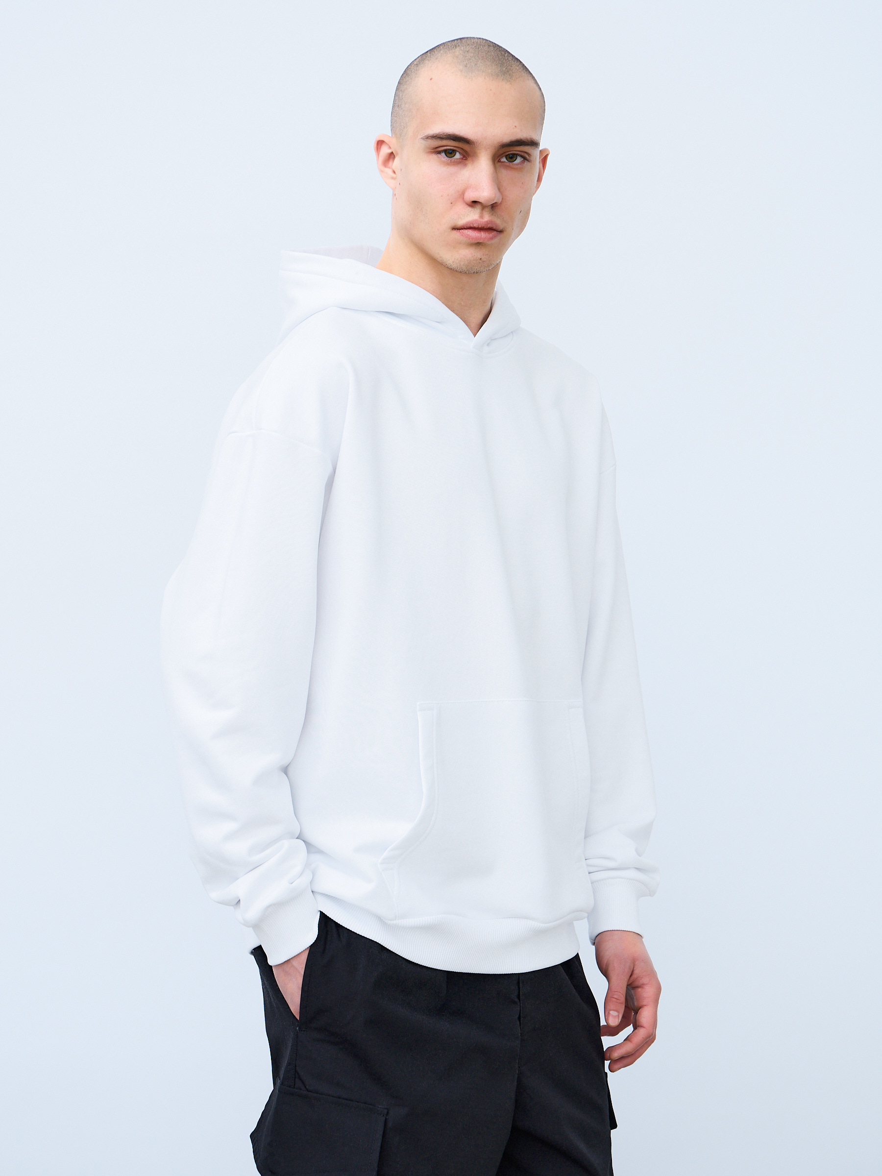 Худи оверсайз без начеса (белый)