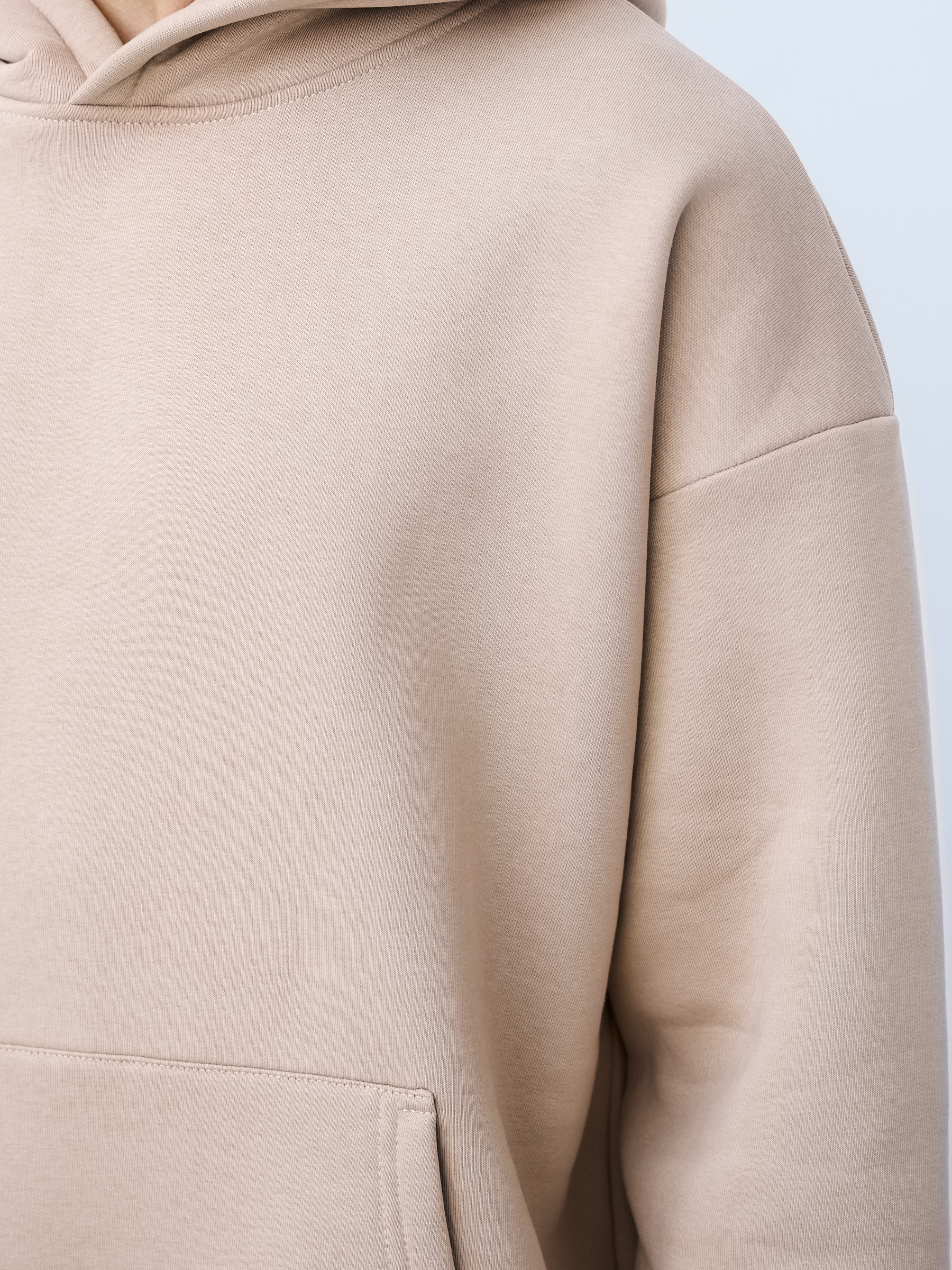 Худи оверсайз с начёсом (бежевый)