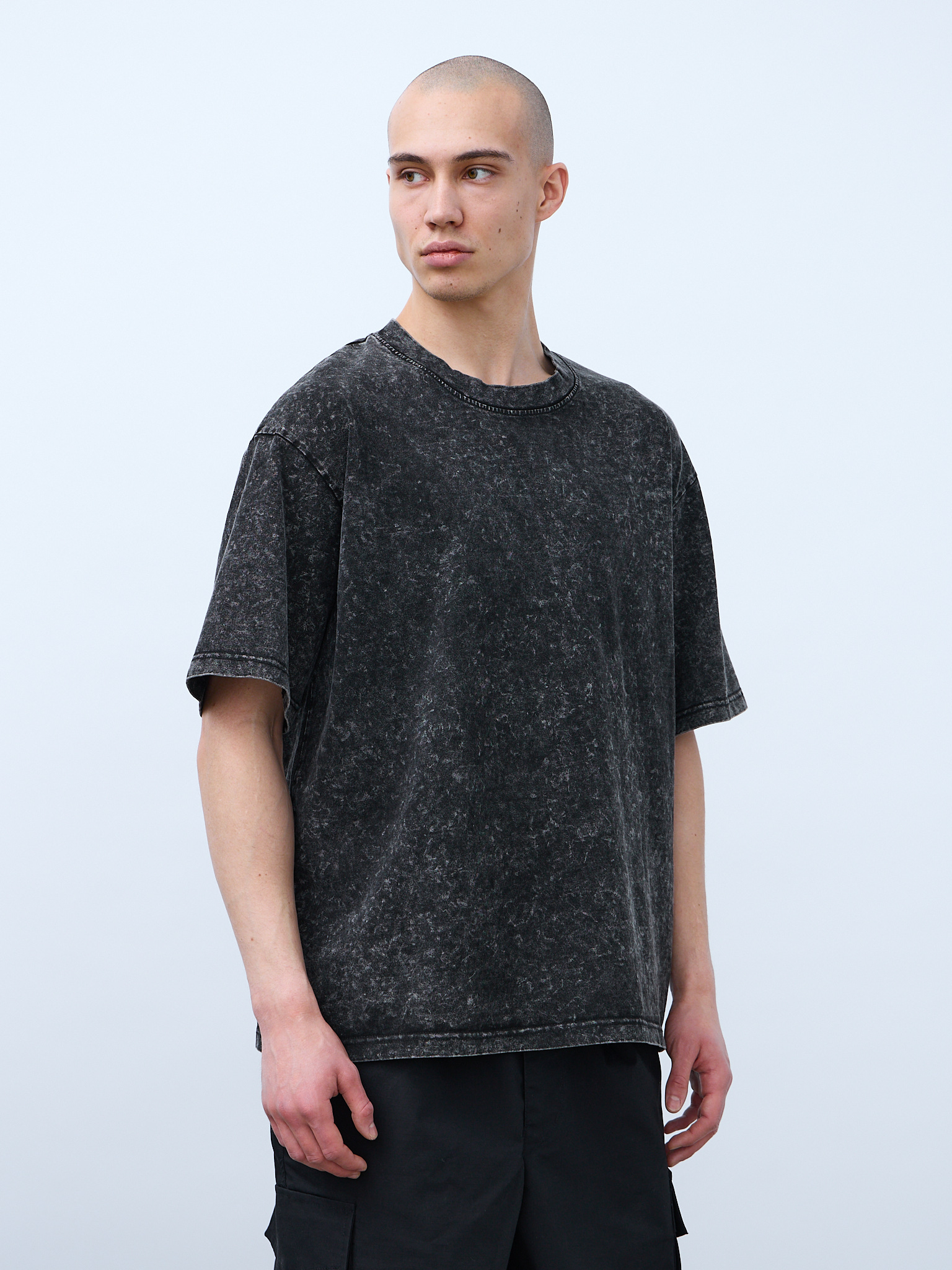 Футболка (черный) Garment dyed 230 г