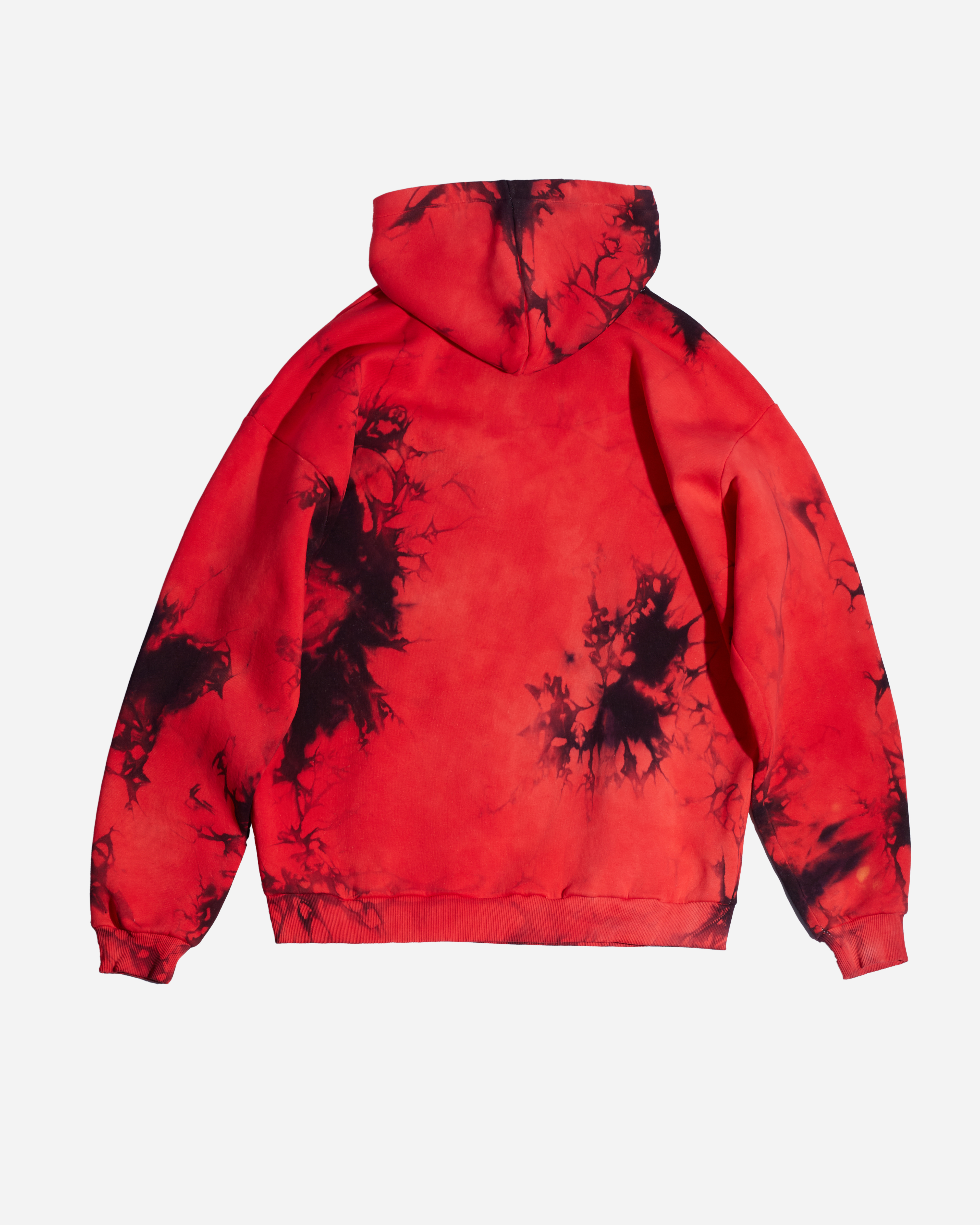Крашеный худи  Tie Dye (красный) 320 г