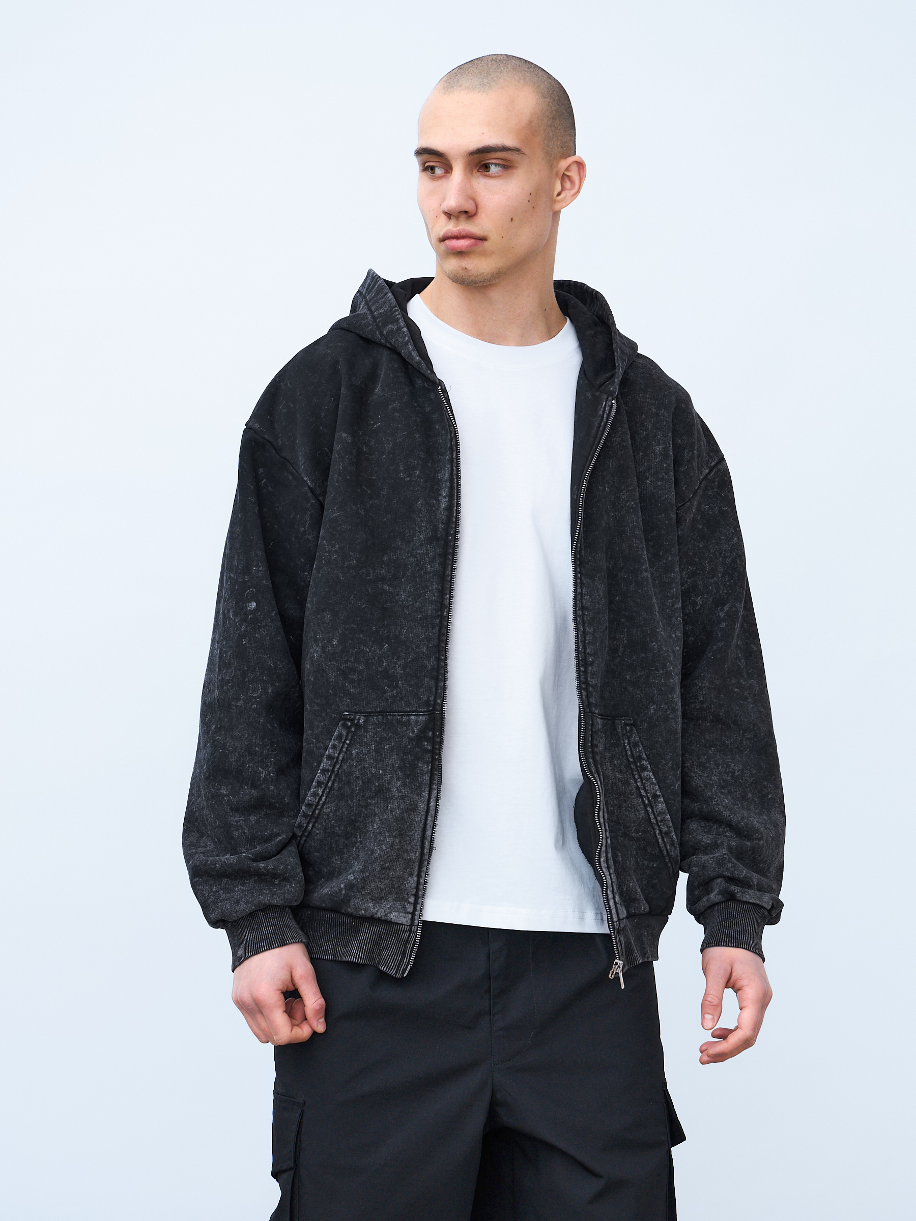 Худи зип Garment dyed 380 г 