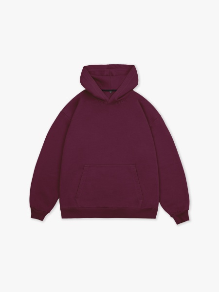 Худи оверсайз без начеса (бордовый)
