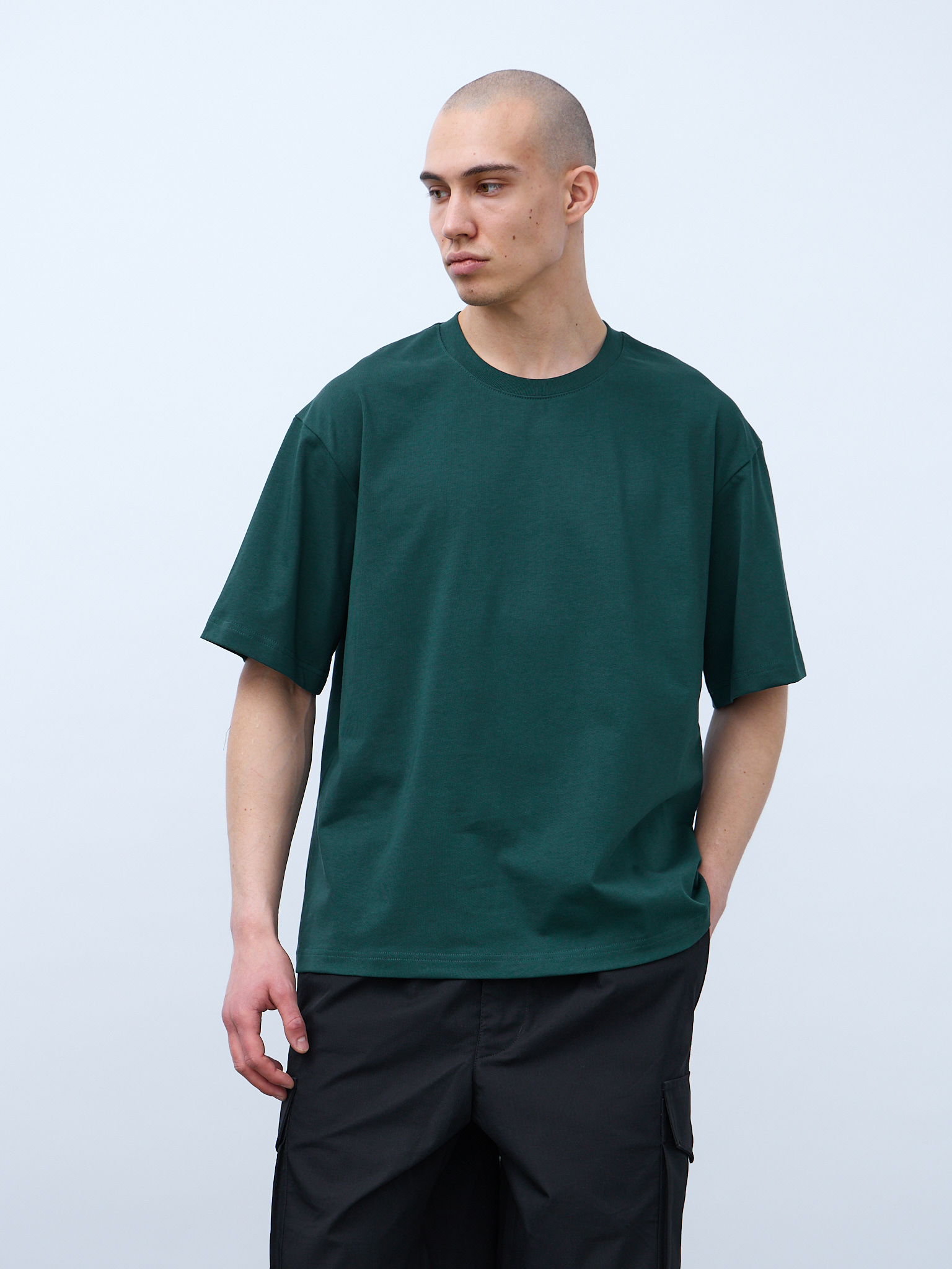 Футболка оверсайз (темно-зеленый) 230 г