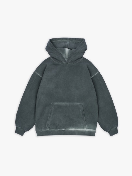 Худи крашеный (темно-зеленый)