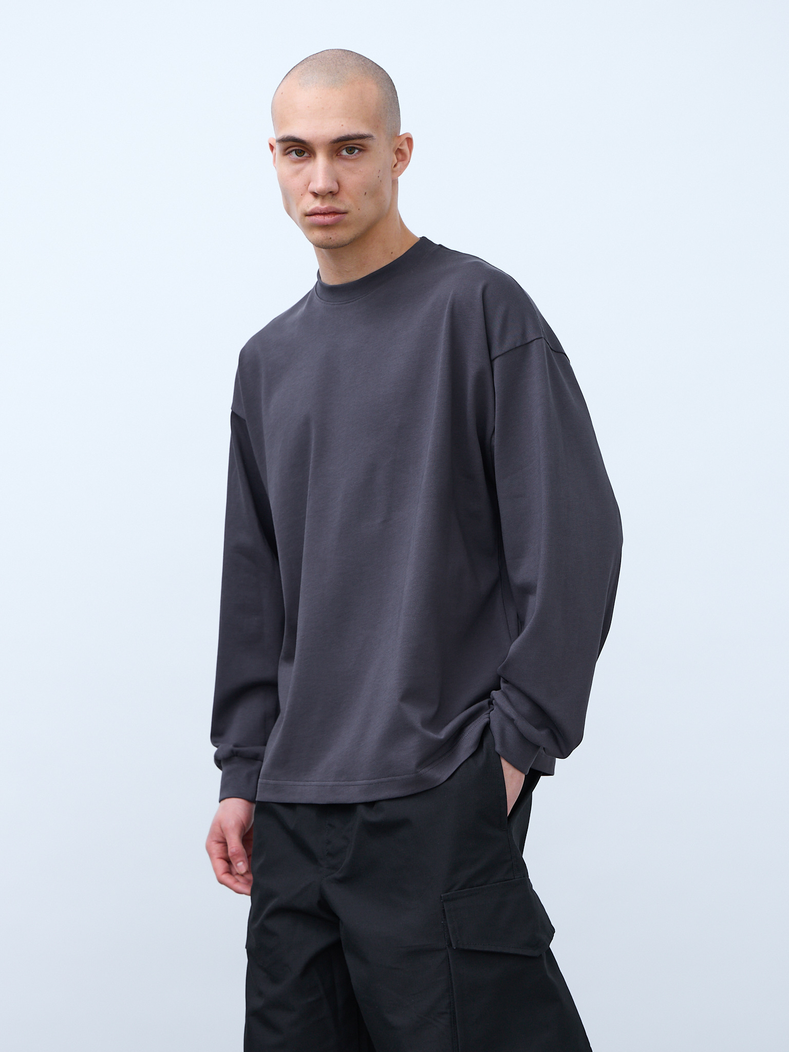 Лонгслив оверсайз (графит) 230 г