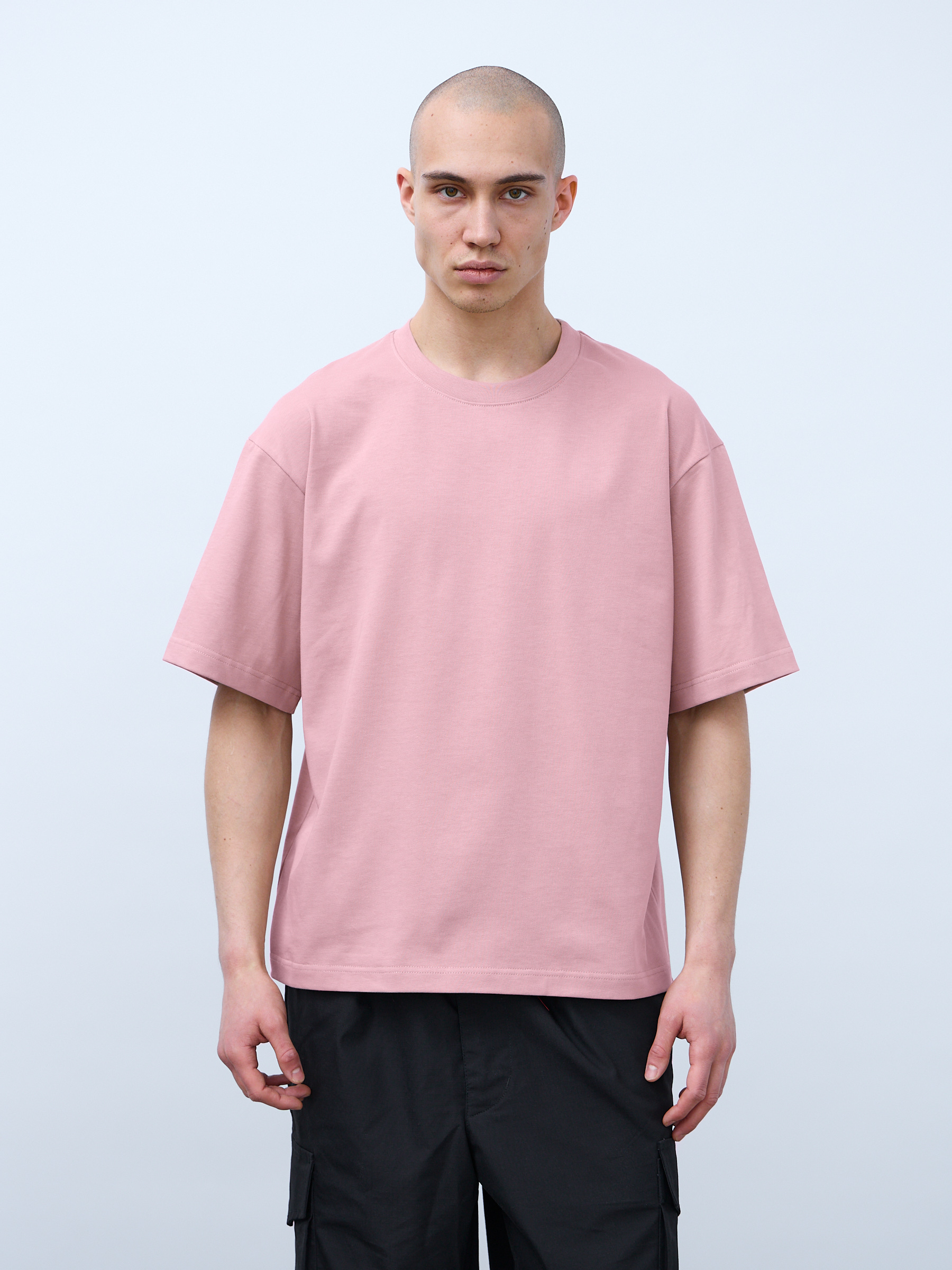Футболка оверсайз (розовато-серый) 230 г