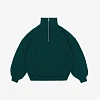 Свитшот с воротником на молнии (темно-зеленый)