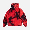 Крашеный худи  Tie Dye (красный) 320 г